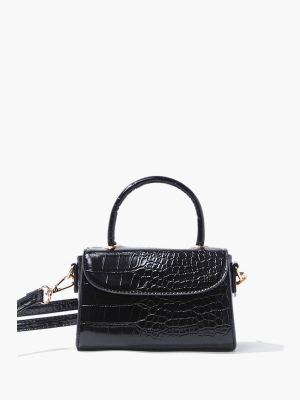 Faux Croc Leather Crossbody Bag