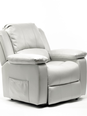 Spence Dove White Leather Gel Lift Chair - Comfort Pointe