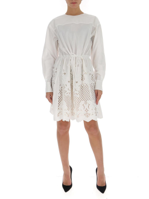 See By Chloé Broderie Anglaise Long Sleeve Dress