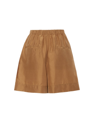 Pleated Pull-on Mini Shorts