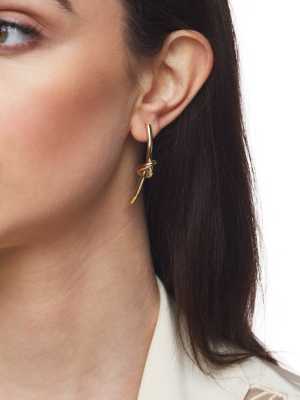 Gold Knot Drop Earring