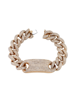 Jumbo Id Link Diamond Bracelet - Rose Gold