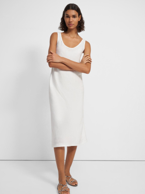 Scoop Tank Dress In Spring Linen