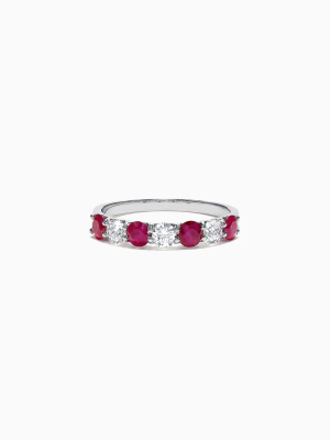 Effy Ruby Royale 14k White Gold Ruby And Diamond Ring, 1.12 Tcw