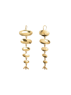 Papyrus Long Earrings - Brass