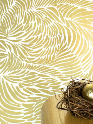 Plume Wallpaper In Rich Gold Design By Jill Malek