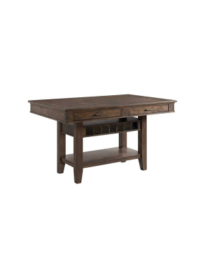 Whiskey River Island Counter Height Island Gunpowder Gray - Intercon