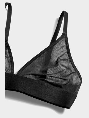 Sieve Triangle Bra In Black