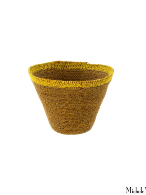 Nova Seagrass Basket Brown Yellow