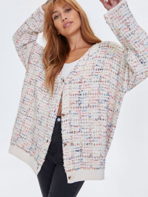 Marled Knit Cardigan Sweater