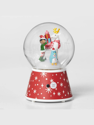 Animated Small Reindeer Snow Globe Red - Wondershop™