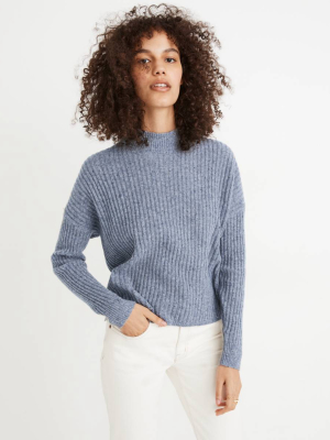 Donegal (re)sourced Cashmere Ribbed Mockneck Pullover Sweater