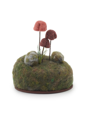 Pink Mushroom Felt Sculpture