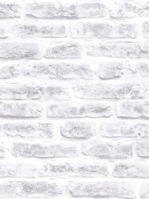 Brick Wallpaper In White From The Strata Collection By Graham & Brown