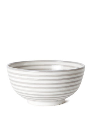 Xl Ceramic Salad Bowl - Gray Stripe