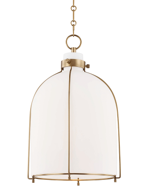 Hudson Valley Lighting Eldridge Pendant - Aged Brass & Opal