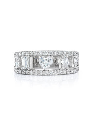 Fancy Cut Diamond 18k White Gold Ring