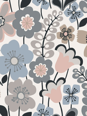 Piper Floral Wallpaper In Light Blue From The Bluebell Collection By Brewster Home Fashions