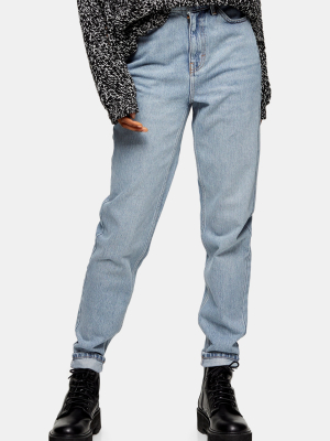 Bleach Wash Mom Tapered Jeans