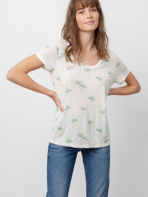 The Luna Scoop Neck - Sketched Palms