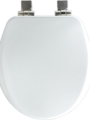 Bemis 9170nisl Round Closed Front Toilet Seat With Brushed Nickel Hinges And Lid With Whisper-close And Sta-tite