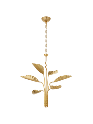 Dumaine Medium Pierced Leaf Chandelier In Various Colors