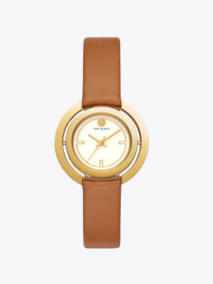 Grier Watch, Luggage Leather/gold Tone/ivory, 26 Mm