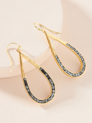 Deco Diamond Droplet Drop Earrings