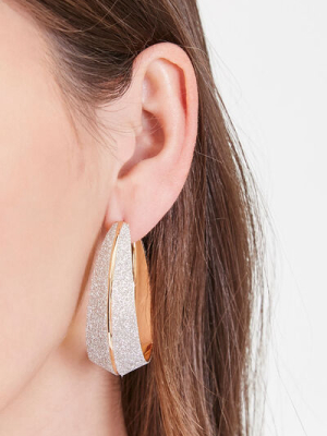 Dual Glittered Hoop Earrings