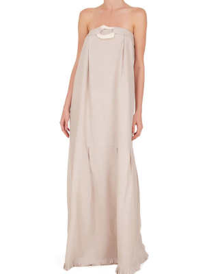 Ivory Strapless Long Dress