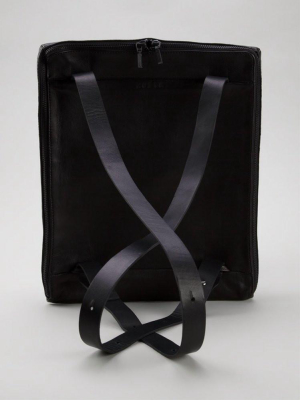 Leather 'geometric Spinal' Backpack (geometric Spinal Black)