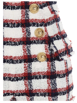 Balmain Tweed Button Embellished Shorts