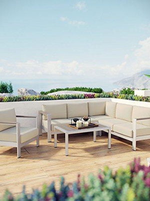 Victoria 5 Piece Outdoor Patio Aluminum Sectional Sofa Set