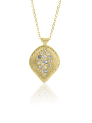 Aquamarine & Diamond Pendulum Pendant Necklace