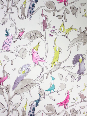 Cockatoos Wallpaper In Tan And Colourful From The Zagazoo Collection By Osborne & Little