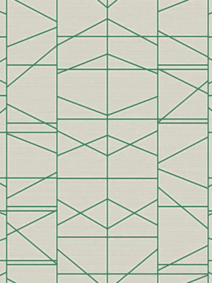 Modern Perspective Wallpaper In Green And Cream From The Geometric Resource Collection By York Wallcoverings