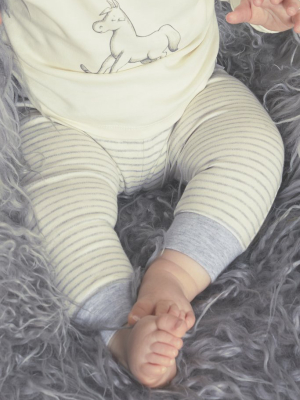 Comfy Stripey Print Pant - Cream