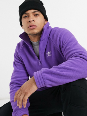 Adidas Originals 1/4 Zip Fleece In Purple