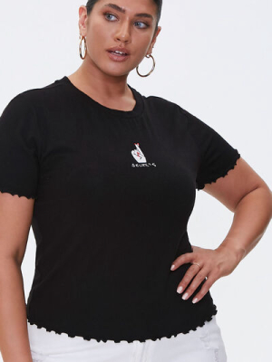 Plus Size Embroidered Secret Tee