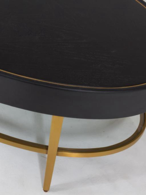 Global Views Ellipse Cocktail Table Ebony