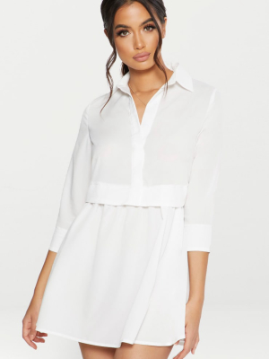 White Layer Shirt Dress
