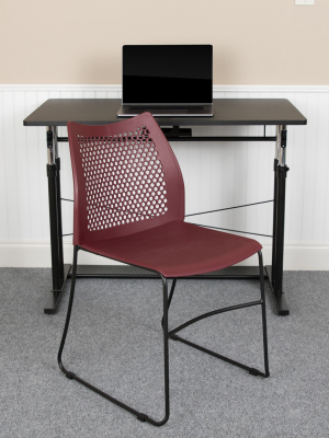 Flash Furniture Hercules Series 661 Lb. Capacity Stack Chair With Air-vent Back And Powder Coated Sled Base