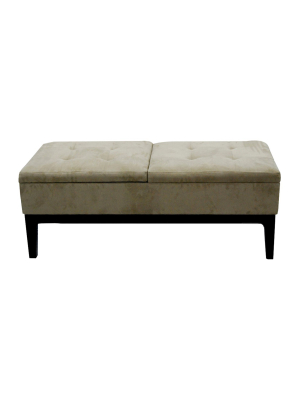 Microfiber Rectangular Storage Bench White - Ore International