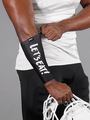 Let's Eat Black White Forearm Compression Sleeve