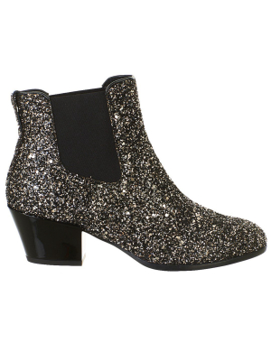 Hogan H401 Glitter Ankle Boots