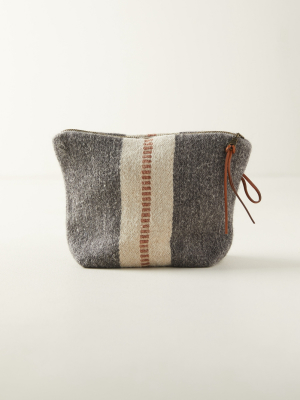 Wool Pouch, Orange Stripe