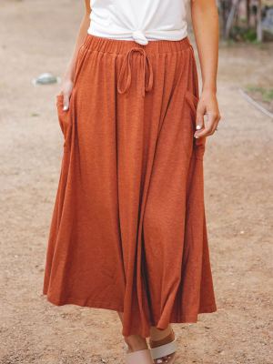 The Olive Pocket Skirt - Orange