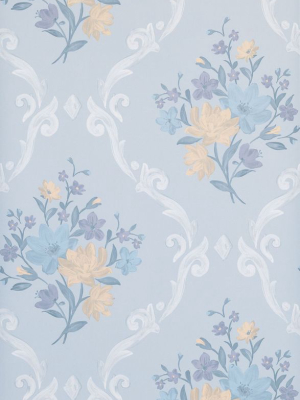 Sample Almudaina Wallpaper In Light Blue From The Deya Collection By Matthew Williamson