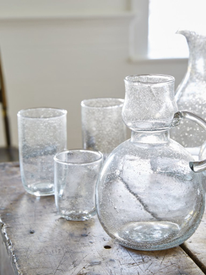 Set Of 4 Seeded Glassware Tall Glasses