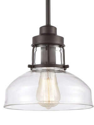 Manhattan Boutique 1-light Mini Pendant In Oil Rubbed Bronze With Clear Glass